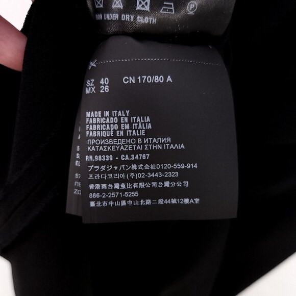 Prada Milano Made in Italy Ruffle Shift Dress Size 40 Womens Black Pleated - Picture 9 of 12